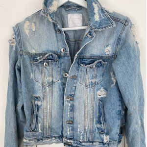 Zara Ripped Denim Jacket